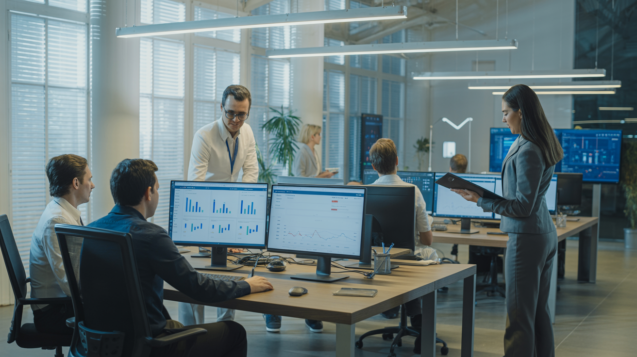 Equipo Multisoft trabajando con soluciones ERP y CRM